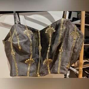 HoliCHIC crop top (chili) Sz S 100% silk